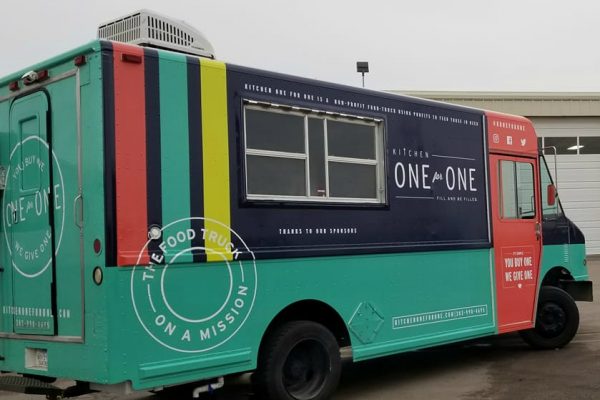 Non profit food truck with custom wrap