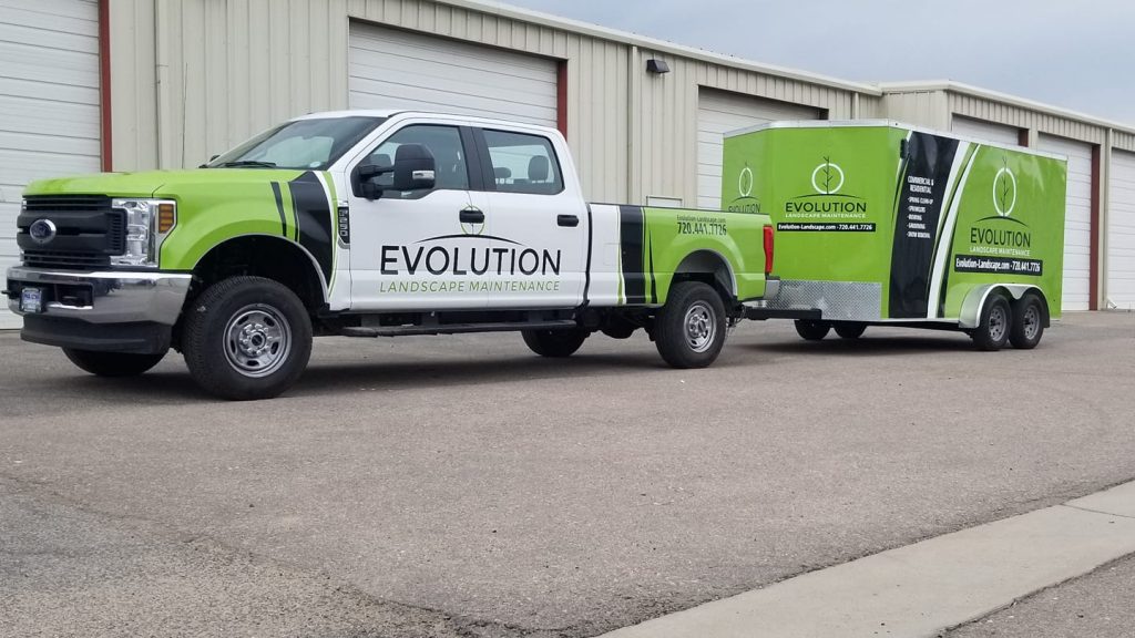 landscaping company car wrap advertising 